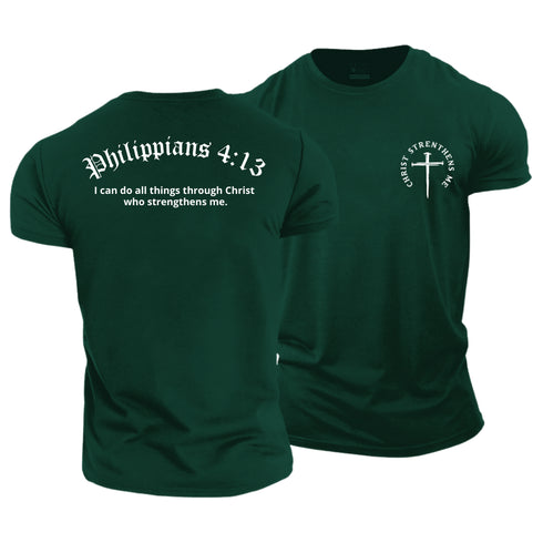 Men's Christ Strengthens Me Cotton T-Shirt